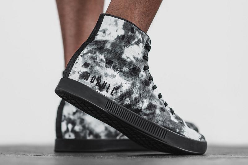 Grey Nobull High-Top Shadow Tie-Dye Canvas Men's Trainers | CA I1446L